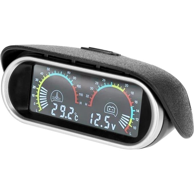LCD Vloeibaar Kristal Auto Digitaal Horizontale Meter Watertemperatuur en Spanning Digitale Meter veelkleurig