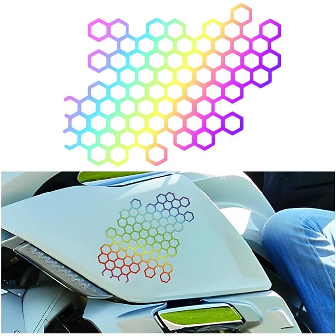 Dailygoods- Autostickers Honingraatpatroon - Zeshoekige Sticker