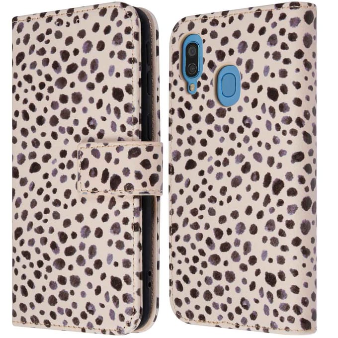 imoshion Hoesje - Geschikt voor Samsung Galaxy A40 - Design Bookcase smartphone - Black And White Dots