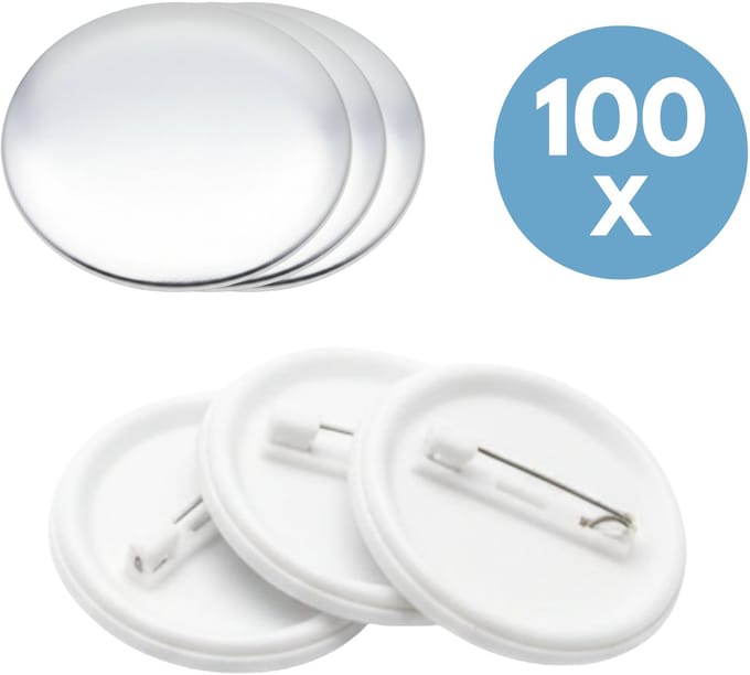 100 stuks 58mm Button Onderdelen Complete Set – Geschikt voor 58 mm Button Makers – Transparante Lege Buttons