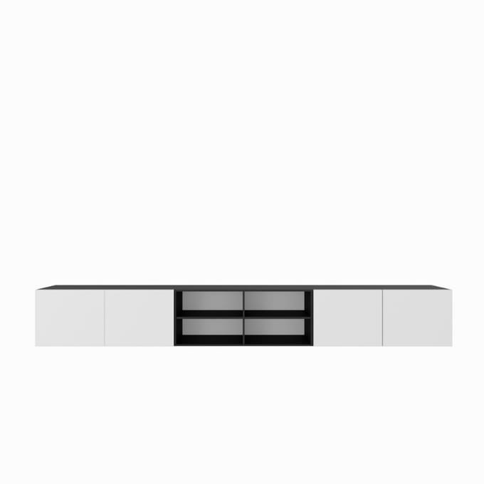 TV-kast Leo IV 300 (3x100) cm (zwart + wit)