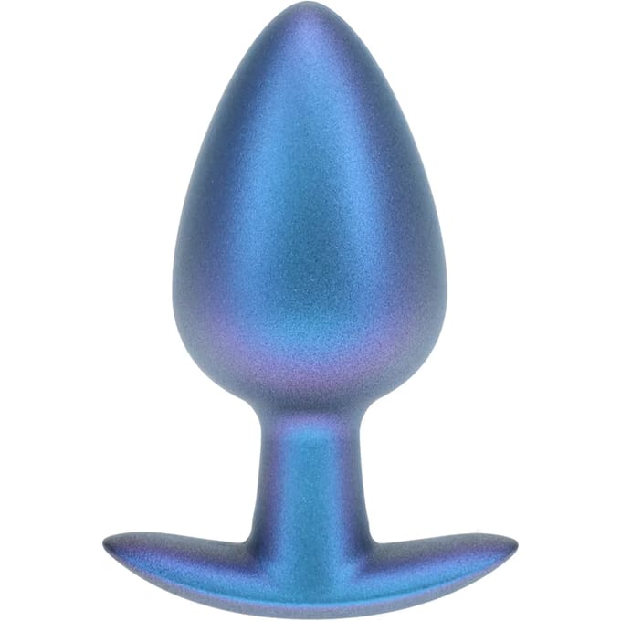 Ouch! Gladde Siliconen Buttplug 4 cm - Blauw Metallic