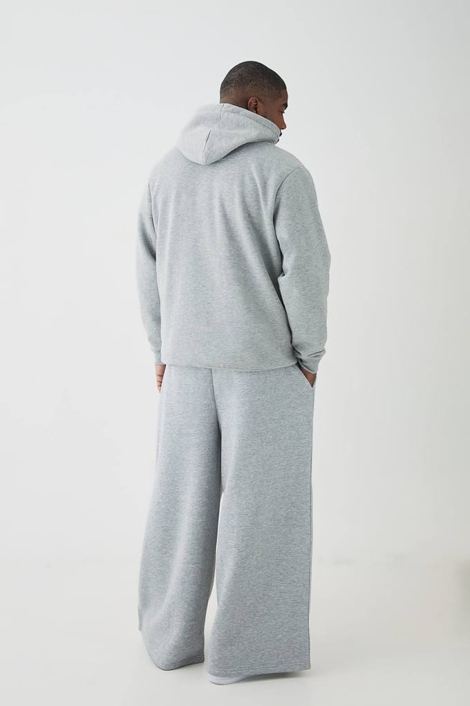 Plus Essential Extreme Wide Leg Joggers | Grey Marl | Size 4XL