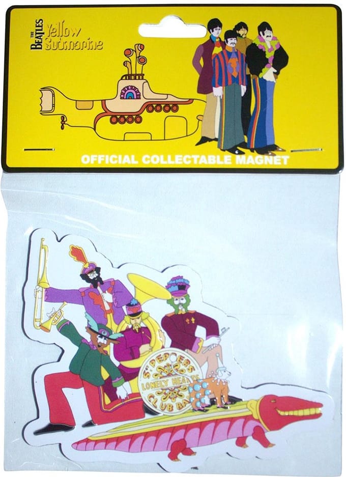 The Beatles - Yellow Submarine Band On Croc Embossed Koelkastmagneet - Multicolours