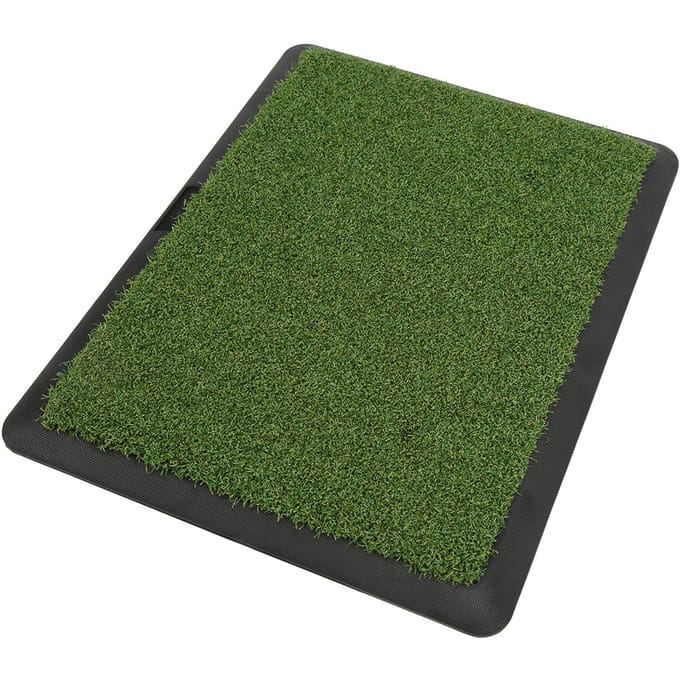 Fluweel Golfmat Draagbare Trainingsmat Anti-Slip Mat Golf Oefenmat voor Tuin Erf black