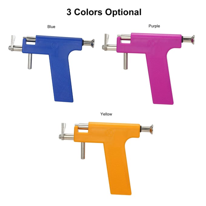 Oorpiercingpistoolset Veiligheid Oor Neus Navel Lichaamspiercingpistool Kit Set Met 98 stuks Oorknopjes paars