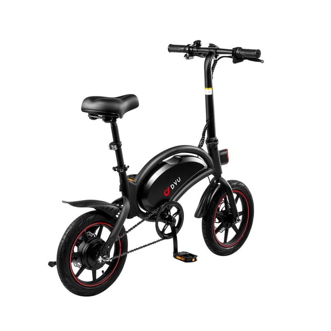 DYU 14  opvouwbare elektrische fiets voor volwassenen tieners, 250W 36V 10Ah, trapondersteuning, Commuter Cruiser opvouwbare e-fiets 14" zwart