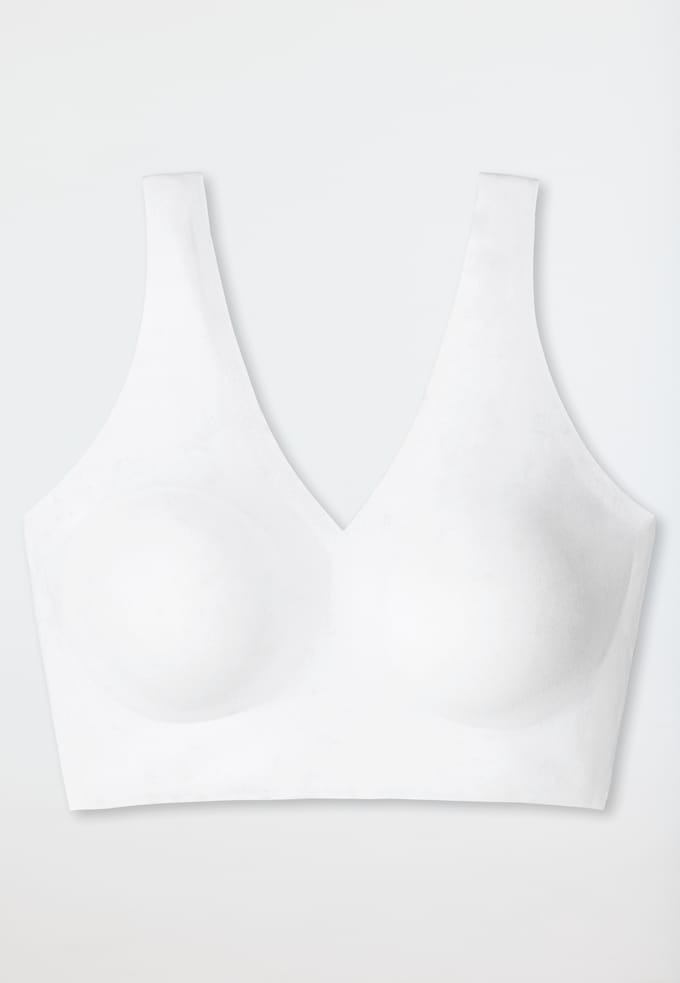 Schiesser Invisible Soft Bustier - uitneembare pads naadloos - Dames - Beha wit