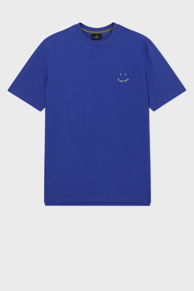 Paul Smith Reg Fit Ss Tshirt Ps Happy Cobalt Blue Größe: M | Basic T-Shirts Outlet | Herren | Blau