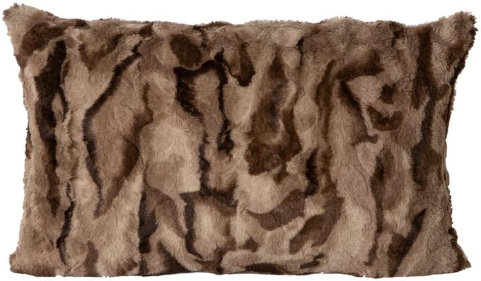 PTMD Sierkussen Clarisse - 60x10x40 cm - Imitatie Bont - Bruin