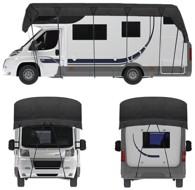 Zwarte camperhoes, 210D Oxford-stof M