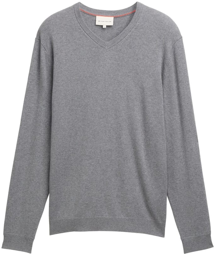 Tom Tailor - Gebreide trui met kasjmier - Maat S - classic dark grey melange