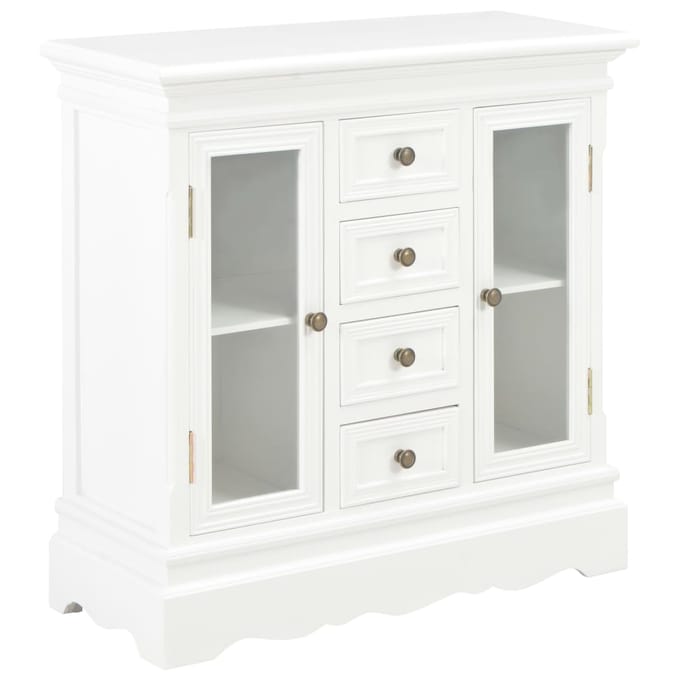 vidaXL - Dressoir - 70x28x70 - cm - massief - grenenhout - wit