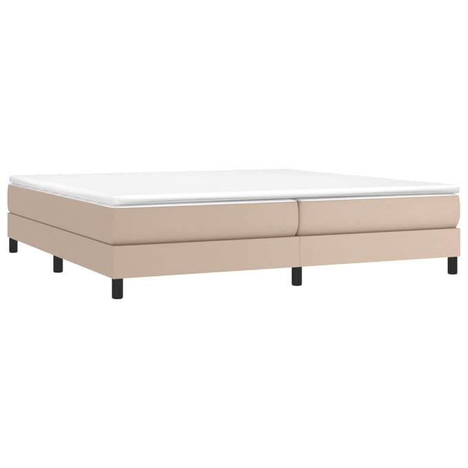 vidaXL - Boxspring - bed - kunstleer - cappuccinokleurig - 200x200 - cm