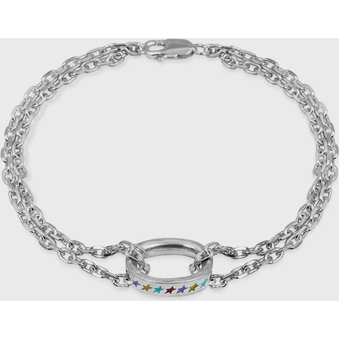 Enameled Multicolor Icon Link Bracelet Medium