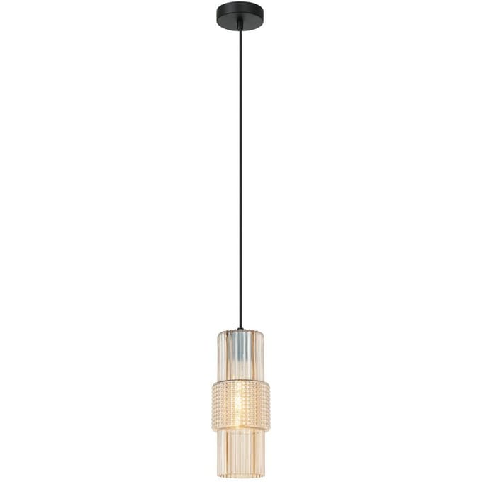 Viokef Hanglamp Lilian, glas, barnsteen