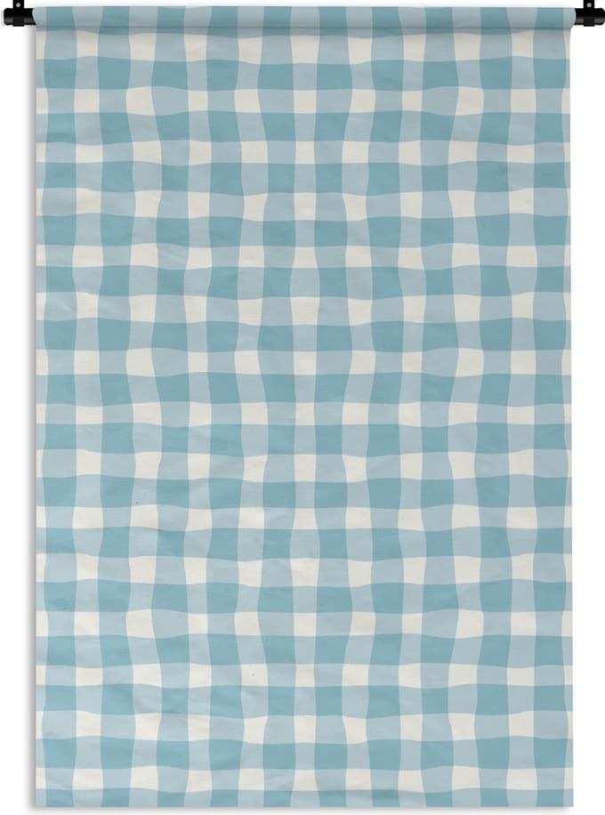 Wandkleed - Wanddoek - Pastel - Blauw - Patronen - 90x135 cm - Wandtapijt