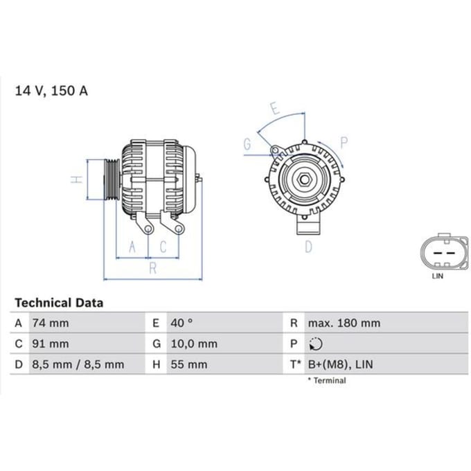Driefasige generator BOSCH 0 986 080 810