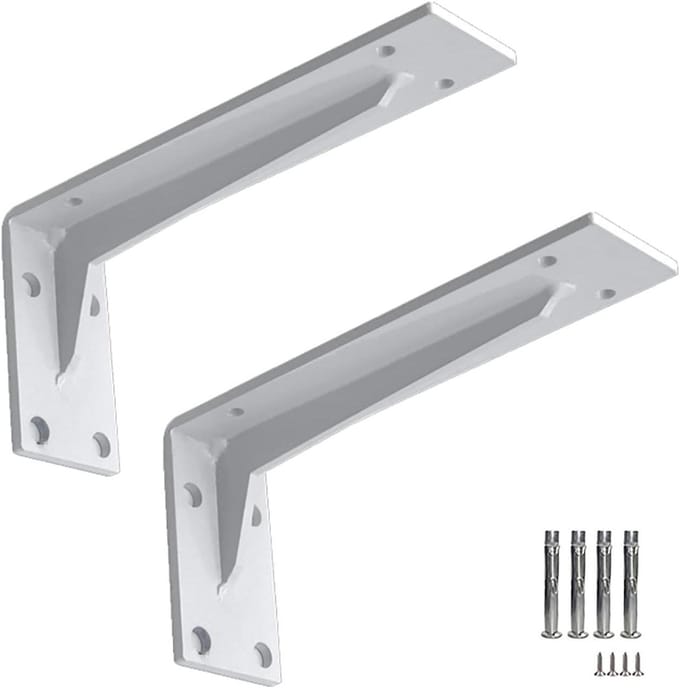 Planksteunen - Hoeksteunen - Zware Planken - 500kg Draagkracht - 20 cm - Wit