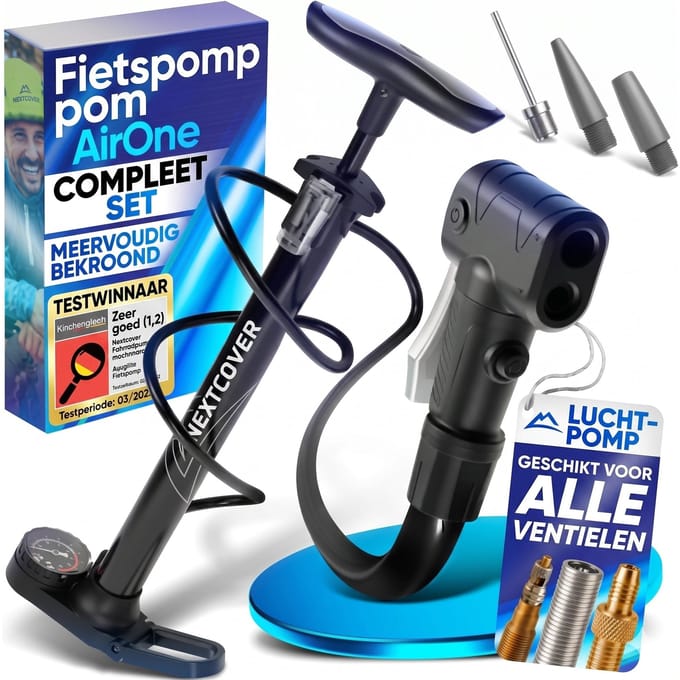 Nextcover Fietspomp - Airflow Technologie - Vloerpomp - Met Manometer - Zwart