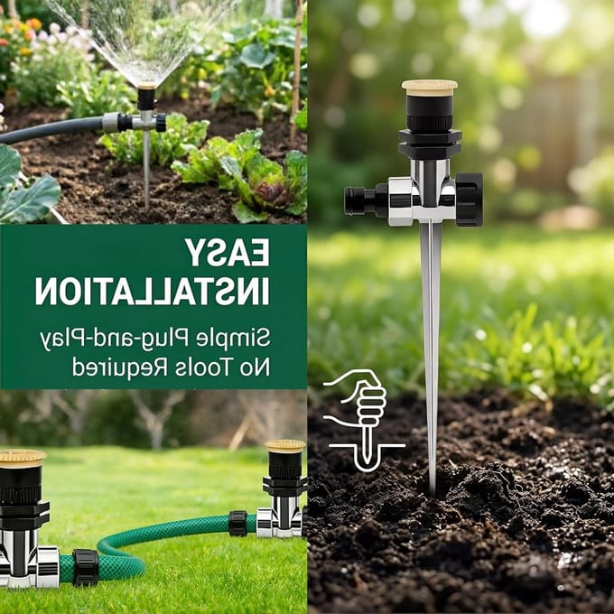Tuinsproeier - Gazon sproeier - Gazon bewateren - 360 graden instelbaar - 2 stuks - Zilver