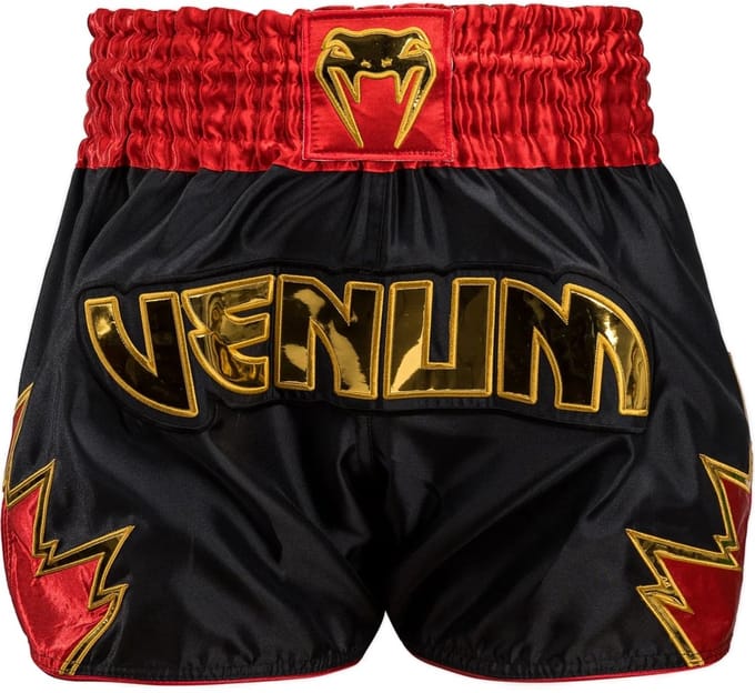 Venum Inferno Muay Thai Shorts Zwart Goud Rood - L