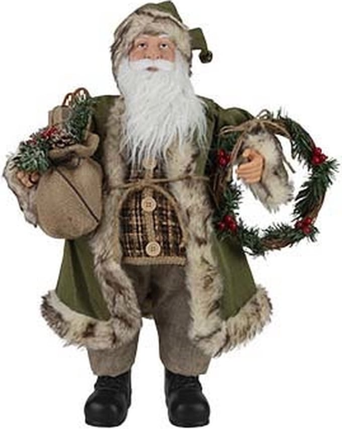 Cosy @ Home Santa Brown Groen 43x21xh61cm Polyester
