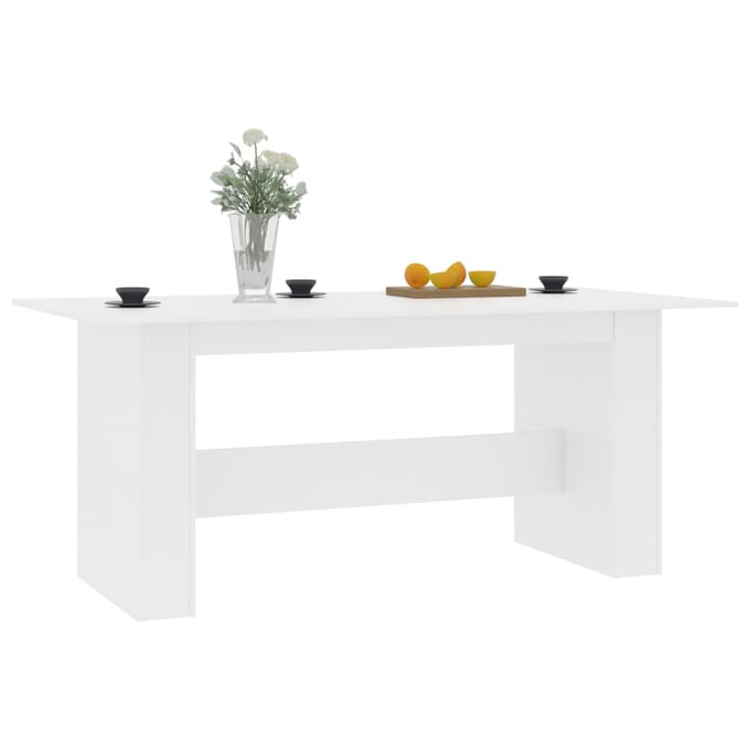 vidaXL - Eettafel - 180x90x76 - cm - bewerkt - hout - wit