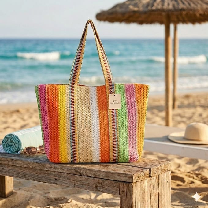 Enrico Benetti Rieten Strandtas Marbella Multicolor 1