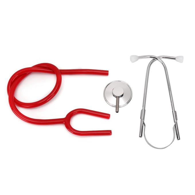 Stéthoscope professionnel à tête unique en alliage d'aluminium, échoscope de détection cardiaque et pulmonaire (rouge) red