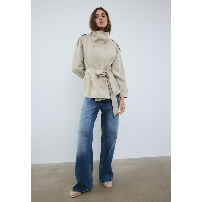 Stradivarius Trench met opstaande kraag  Beige M