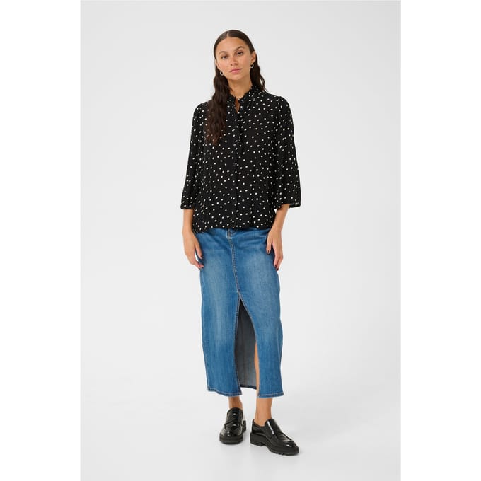 Overhemd met lang mouwen Loose fit Black/White dot black white