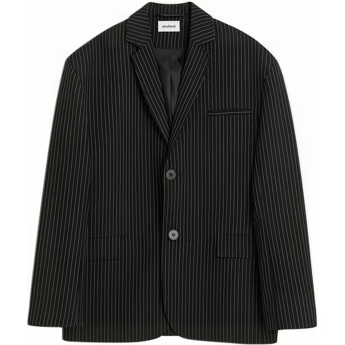 Soulland Jude Blazer Black Pinstripe Größe: S/M | Blazer Outlet | Unisex | Schwarz