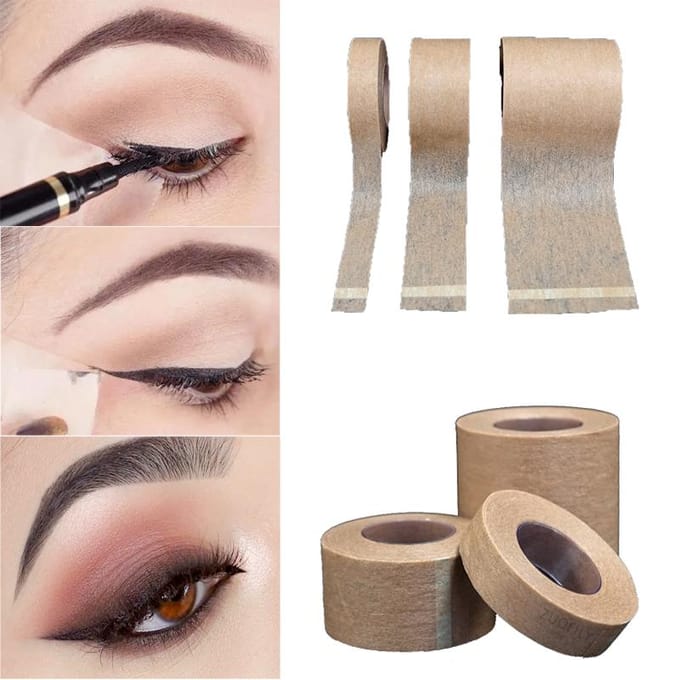 1 rol oogschaduwbeschermer tapes sticker oogmake-up tool eyeliner ooglidtape wimperverlenging patch schoonheidstoepassingstool 5cm beige
