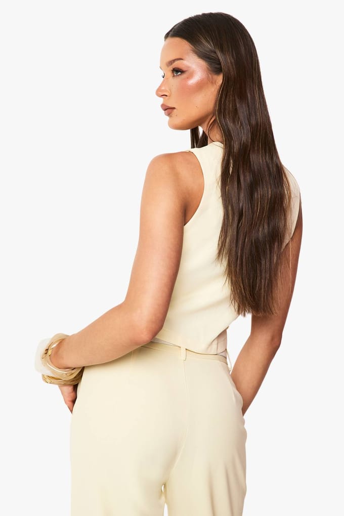 boohoo Dames Aangepast op maat gemaakt vest | Lemon | Maat: 16