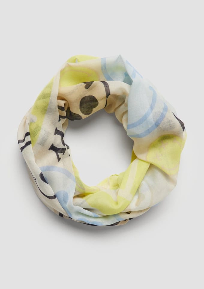 s.Oliver - female - Sjaal met lus en S.W. Smiley® print