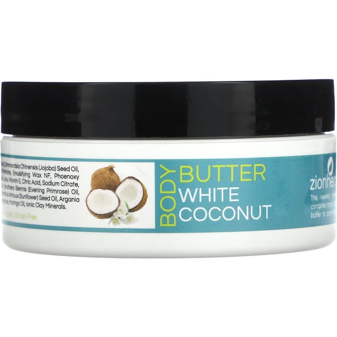Adama, Body Butter with Argan Oil, White Coconut, 4 oz (118 g) black