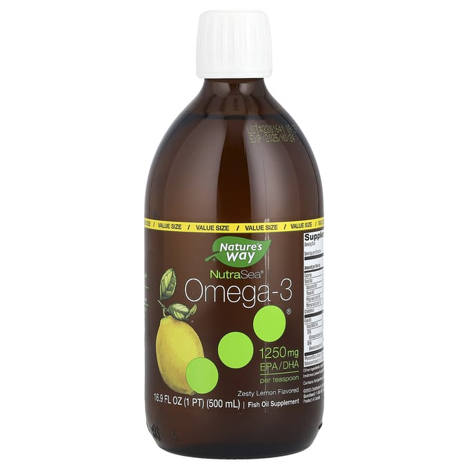 Nature's Way, NutraSea, Omega-3, Smaak Zesty Lemon, 16,9 fl oz (500ml)