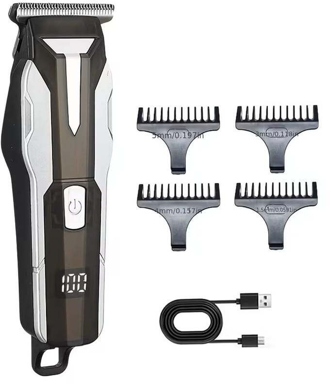 FEIYBA Scheerapparaat - Usb Oplaadbare Tondeuse - Lichaamshaar + Baardtrimmer - Krachtige en Compacte Tondeuse - Kleur: Grijs