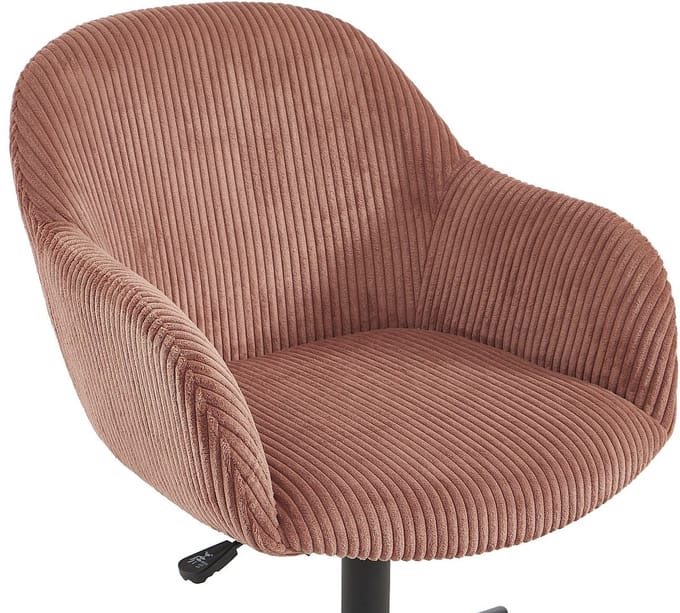 Vente-unique Bureaustoel - Ribfluweel - Roze - MARENZIA