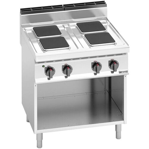 GGM Gastro Elektroherd - 10,4 kW - 4 Platten Eckig Zilver