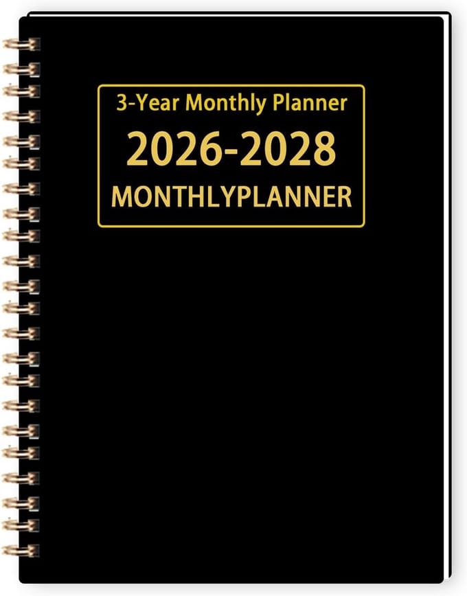 3 Jaar Maandplanner 2026 t/m 2028 - Groot Formaat Kalender met Ruime Schrijfvlakken