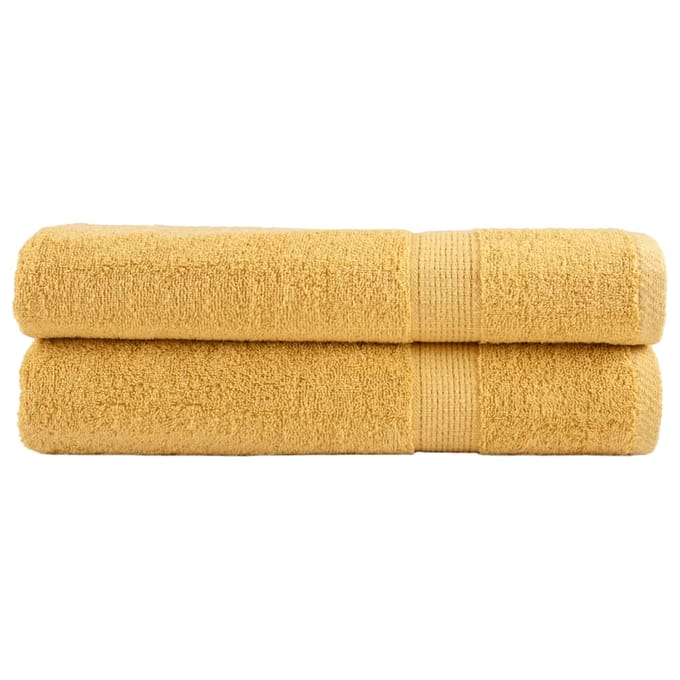 vidaXL - Handdoeken - SOLUND - 2 - st - 600 - g/m² - 100x200 - cm - goudkleurig