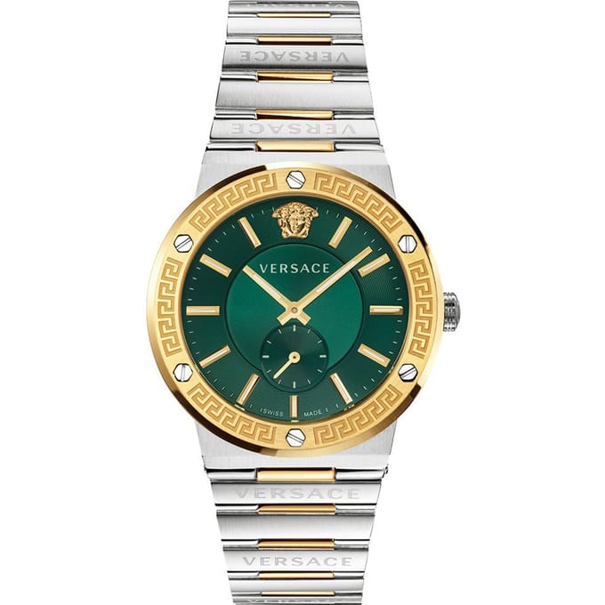 Versace VEVI00420 Herenhorloge Greca Tweekleurig Groen Wijzerplaat