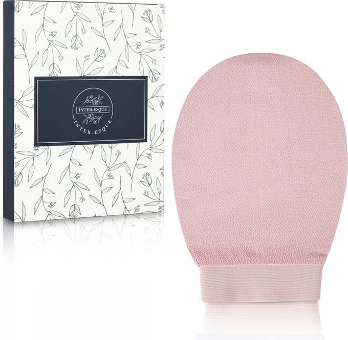 INTER-ESQUE Scrub Handschoen - Exfoliating Glove - Scrub Washand - Roze