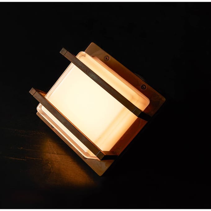 Moretti Luce LED buitenwandlamp Ice Cubic 3406, messing antiek