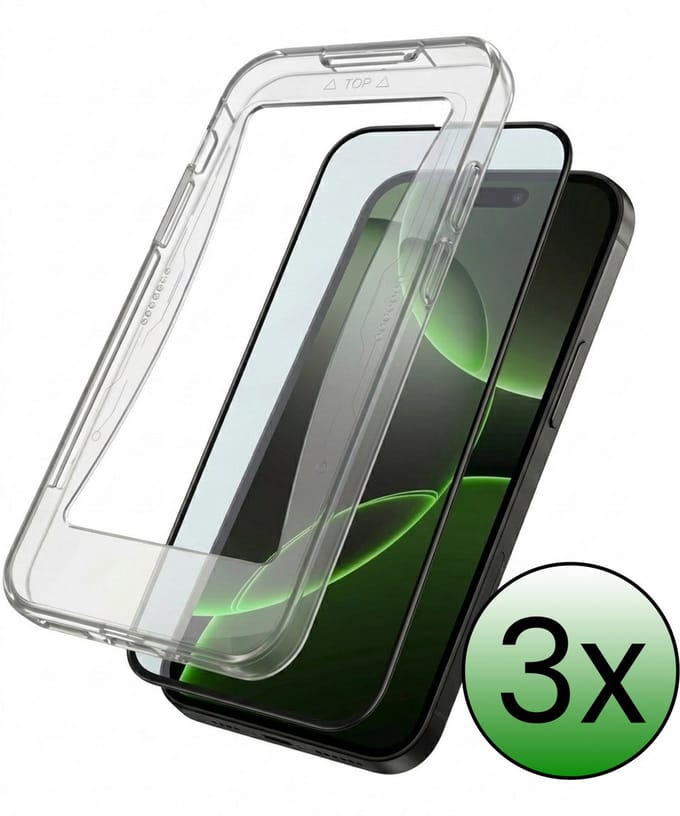 Screenprotector - 3 Stuks Geschikt voor Apple iPhone 16 Pro Max - Met Installatie Kit - Beschermglas - Gehard Glas - Tempered Glass - Screen Protector