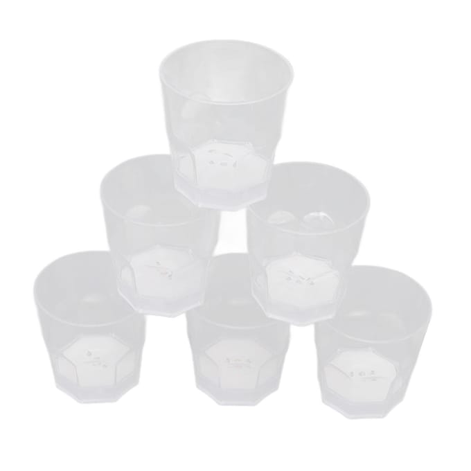 6 Stuks LED Multicolor Whiskyglas Watergeactiveerd Fun Oplichtende Drinkbekers Achtkantig Glas L white