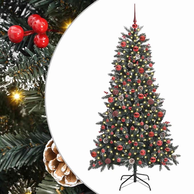 vidaXL - Kunstkerstboom - Groen - 180 - cm - PVC - en - Plastic - en - Staal