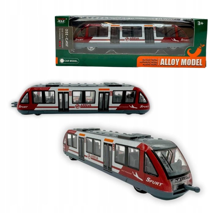 Modern Rode Tram Speelgoed 20cm met Terugtrekmotor